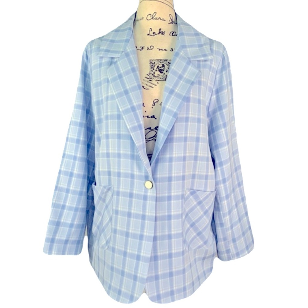 Evellet Single Breasted Plaid Blazer - Picture 3 of 13